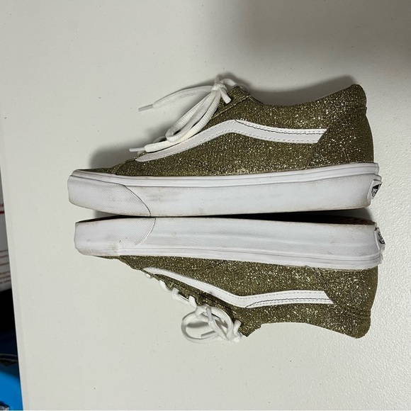 Vans Gold Glitter Sparkly Sneakers Shoes Women’s 8.5 - Picture 4 of 8